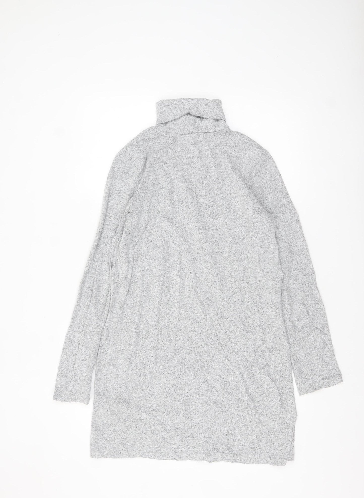 Zara Women Grey Roll Neck Knit Sweater Dress Size S