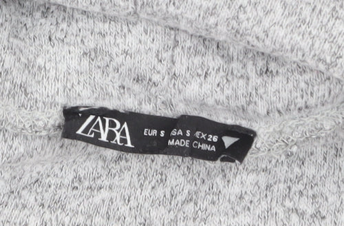 Zara Women Grey Roll Neck Knit Sweater Dress Size S