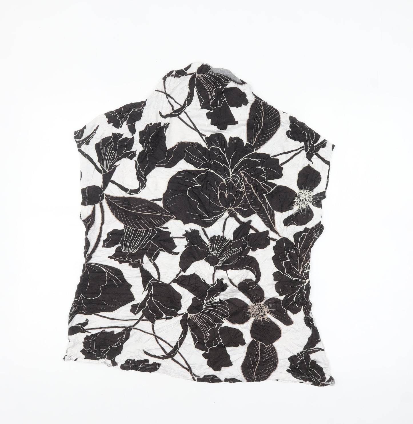 Next Womens Black Floral Sleeveless Tunic Blouse Size 18