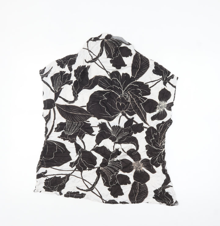 Next Womens Black Floral Sleeveless Tunic Blouse Size 18