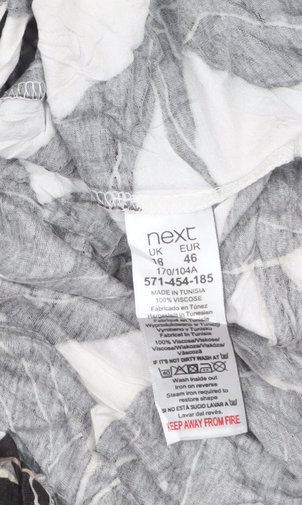 Next Womens Black Floral Sleeveless Tunic Blouse Size 18