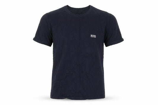 Front view of Hugo Boss Men’s Black Crew Neck Short Sleeve Cotton T-Shirt M