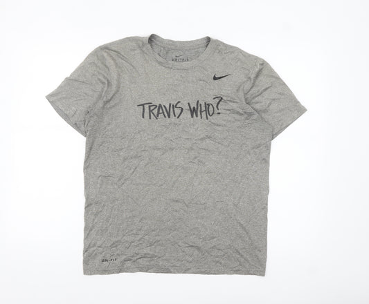 Nike Dri-FIT Men's Grey Sports Graphic T-Shirt Size M