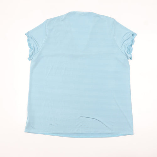 Elvi Women's Blue V-Neck Stretch T-Shirt Size 16
