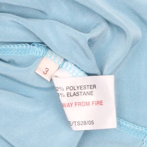 Elvi Women's Blue V-Neck Stretch T-Shirt Size 16