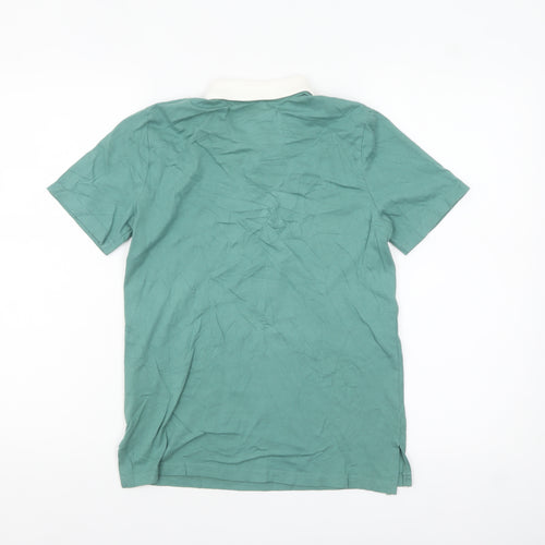 Abercrombie Kids Boys Green Polo Shirt 11-12 Years Short Sleeve Cotton