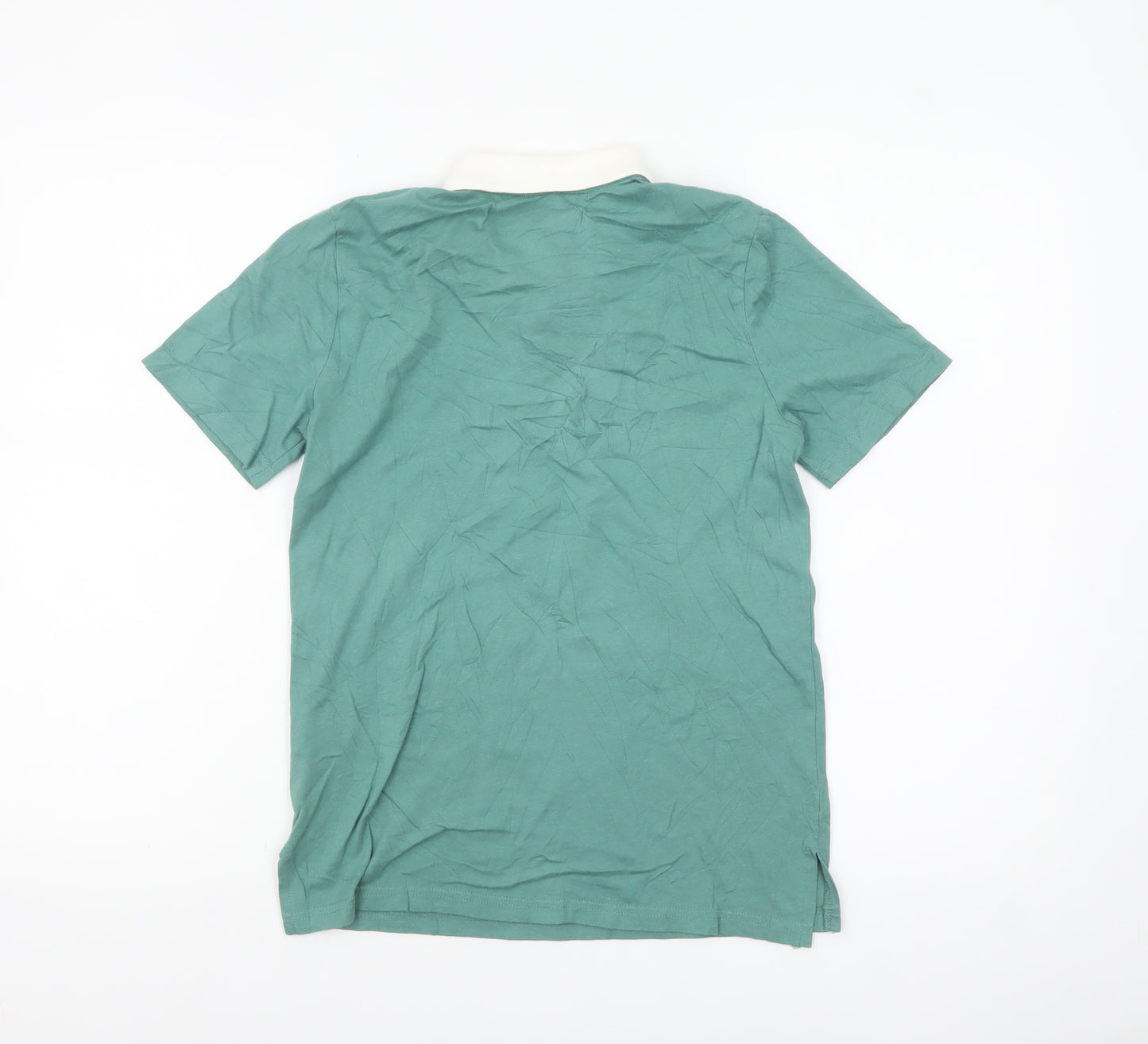 Abercrombie Kids Boys Green Polo Shirt 11-12 Years Short Sleeve Cotton