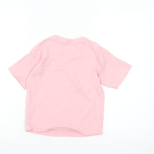 George Girls Pink Teddy Bear Christmas T-Shirt 7-8 Years Cotton
