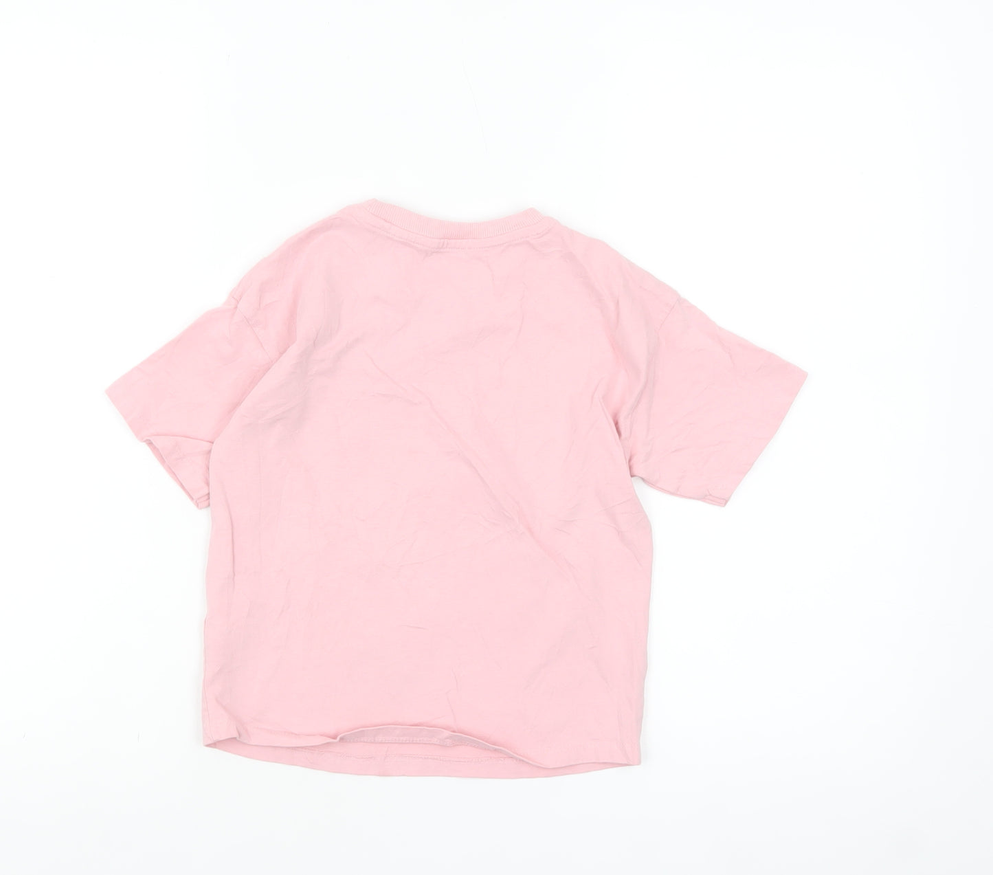 George Girls Pink Teddy Bear Christmas T-Shirt 7-8 Years Cotton