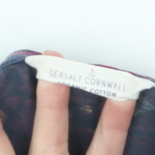 Seasalt Cornwall Women’s Multicoloured Floral Cotton V-Neck Top Size 10