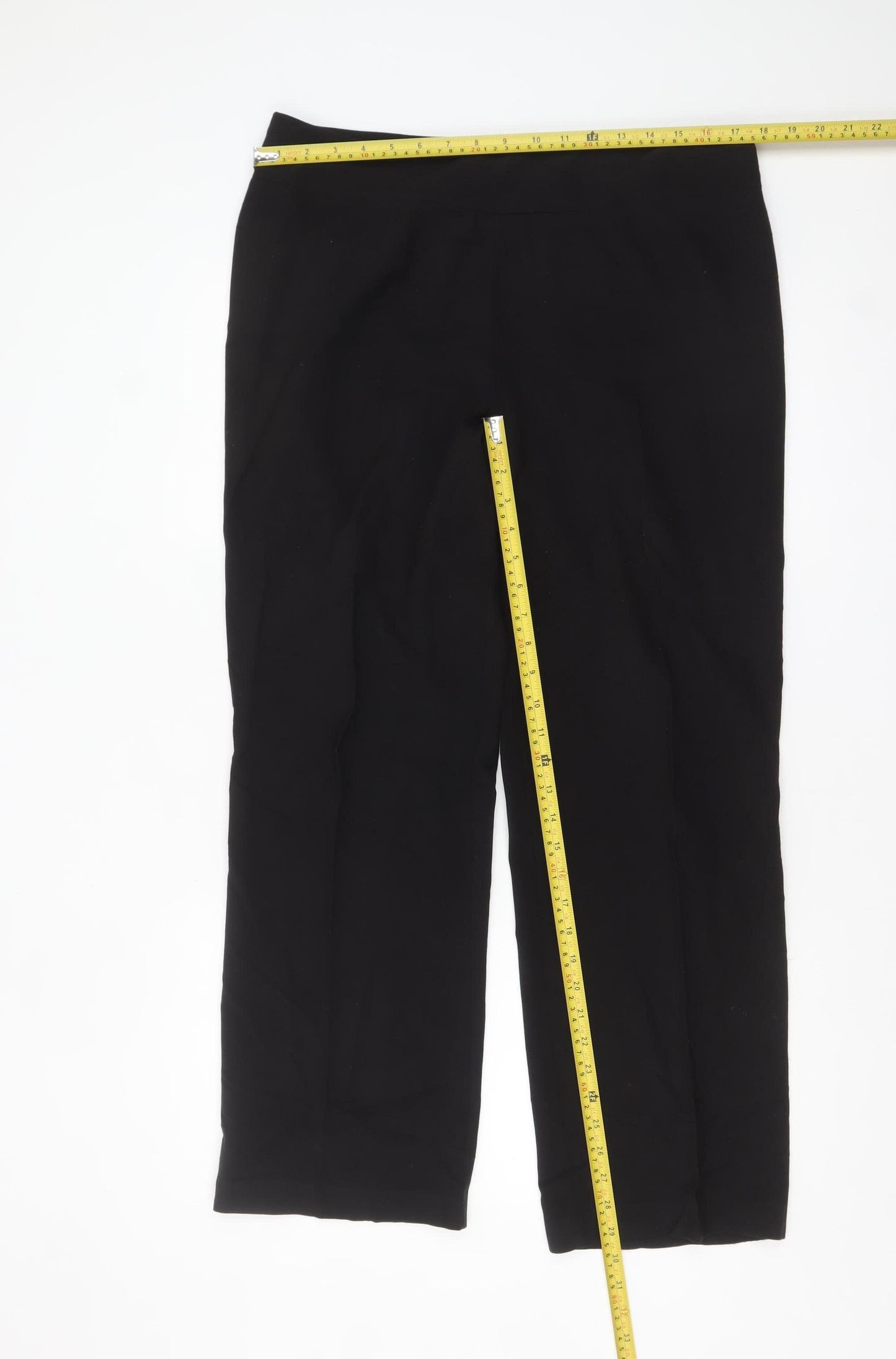 Simply Stock Shop Women's Black Size 12 Straight Leg Stretch Trousers
