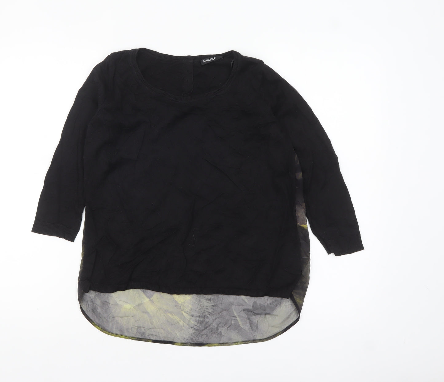 Marks and Spencer Autograph Womens Black Mix 3/4 Sleeve Tunic UK 10