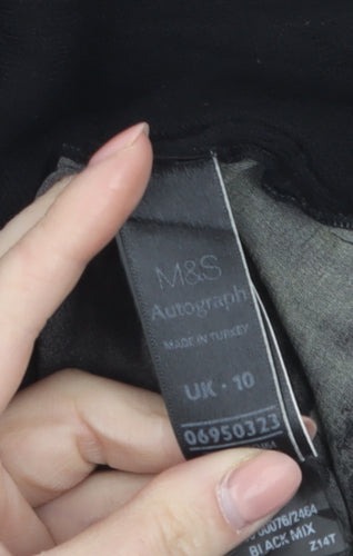 Marks and Spencer Autograph Womens Black Mix 3/4 Sleeve Tunic UK 10