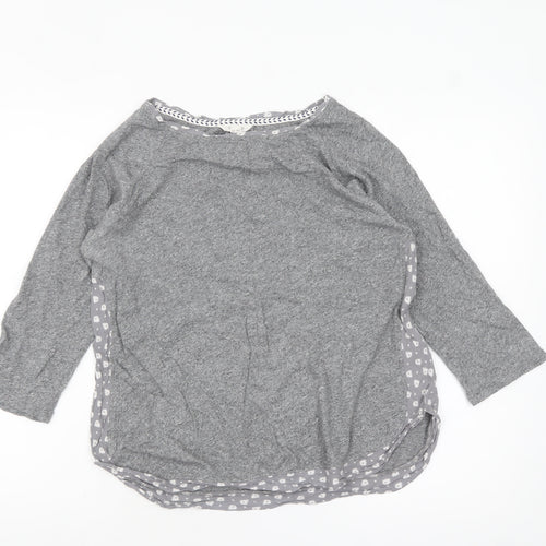 White Stuff Women’s Grey Cotton Modal Tunic Top UK 12 3/4 Sleeve