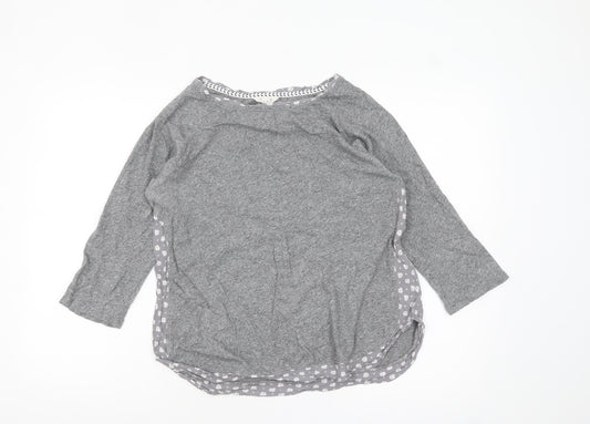 White Stuff Women’s Grey Cotton Modal Tunic Top UK 12 3/4 Sleeve