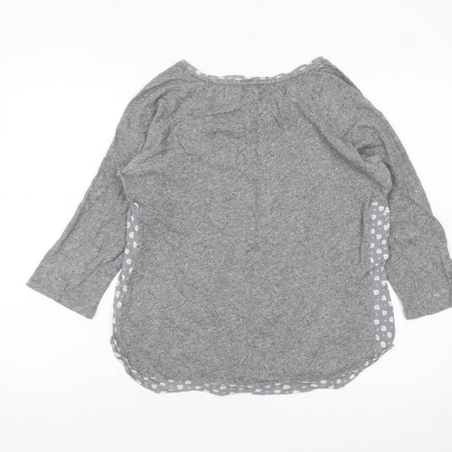 White Stuff Women’s Grey Cotton Modal Tunic Top UK 12 3/4 Sleeve