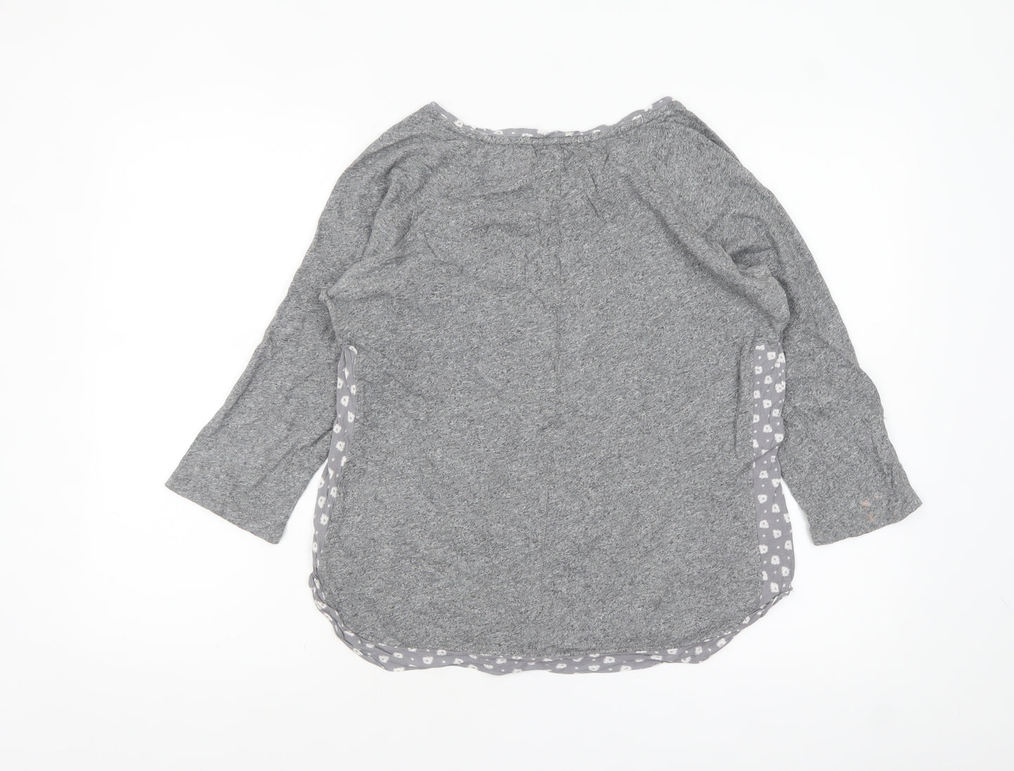 White Stuff Women’s Grey Cotton Modal Tunic Top UK 12 3/4 Sleeve