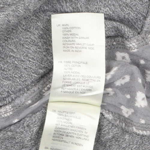 White Stuff Women’s Grey Cotton Modal Tunic Top UK 12 3/4 Sleeve
