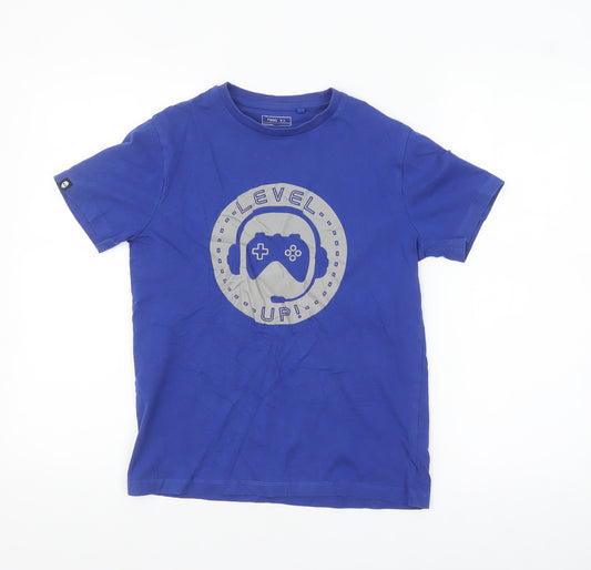 Next Boys Blue 'Level Up' Gaming Graphic Cotton T-Shirt 11 Years