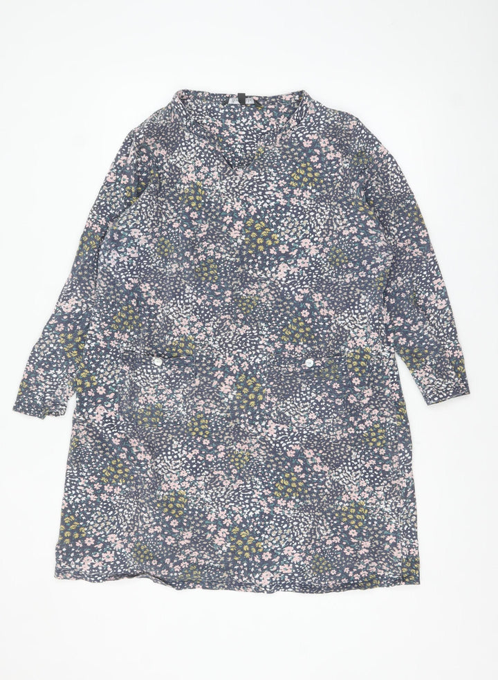 Bonmarché Women’s Blue Floral Cotton Button-Up Shirt Size 16