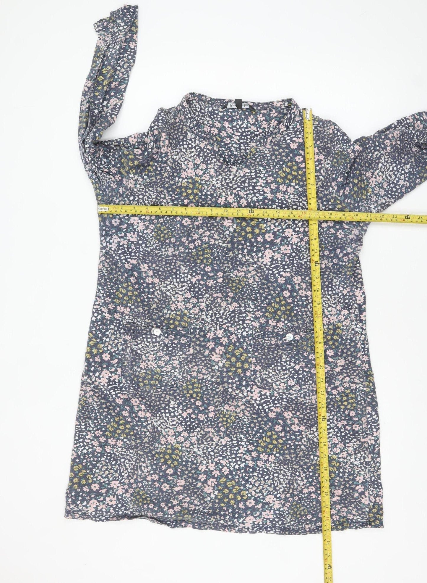 Bonmarché Women’s Blue Floral Cotton Button-Up Shirt Size 16