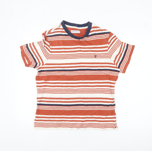 Farah 1920 Men's Multicoloured Striped Crew Neck Cotton T-Shirt Size S
