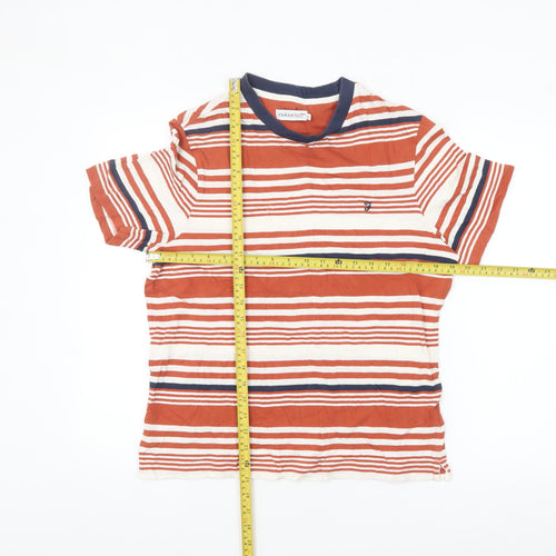 Farah 1920 Men's Multicoloured Striped Crew Neck Cotton T-Shirt Size S