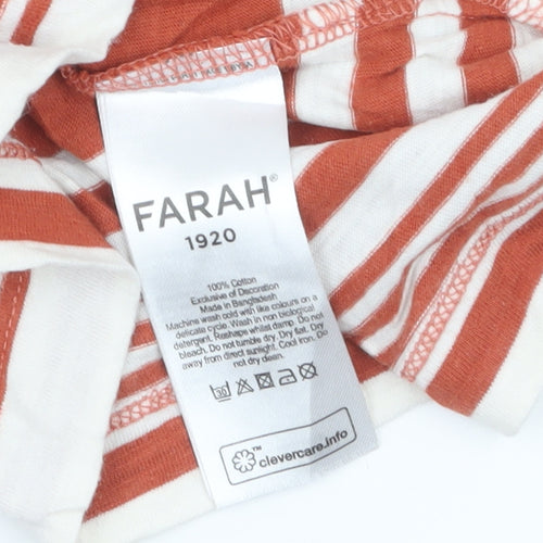 Farah 1920 Men's Multicoloured Striped Crew Neck Cotton T-Shirt Size S