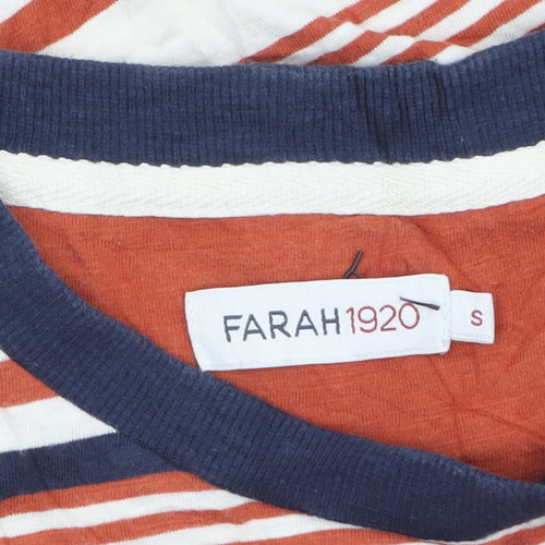 Farah 1920 Men's Multicoloured Striped Crew Neck Cotton T-Shirt Size S