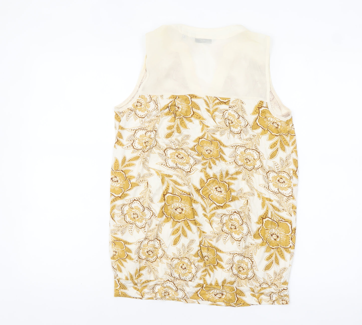 Next Women Beige Floral Sleeveless Viscose Tunic Blouse UK 6