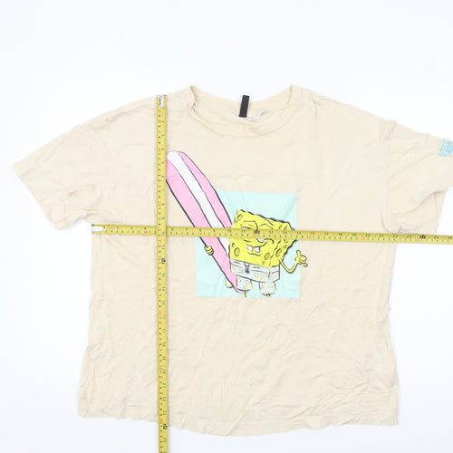 H&M Divided Womens Beige XS SpongeBob Graphic T-Shirt