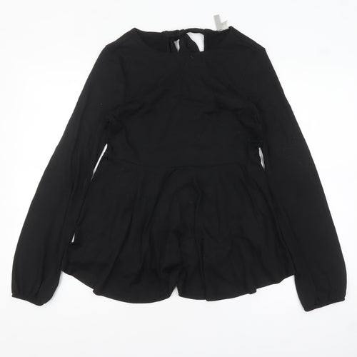 ASOS Women's Black Long Sleeve Tunic Blouse Size 8