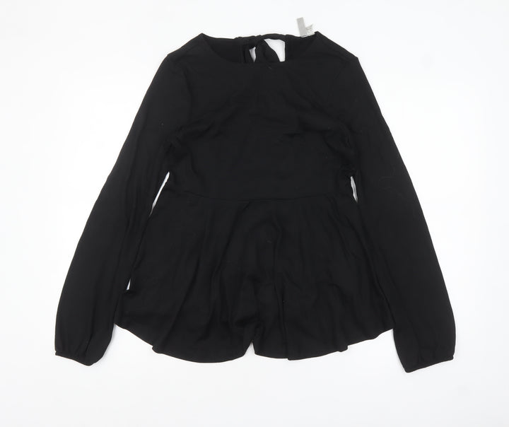 ASOS Women's Black Long Sleeve Tunic Blouse Size 8