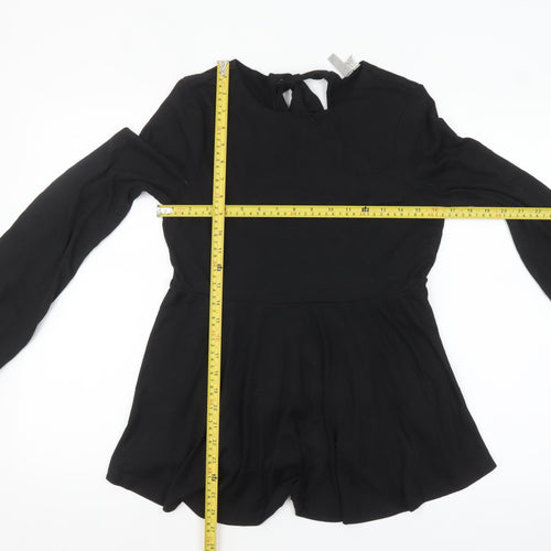 ASOS Women's Black Long Sleeve Tunic Blouse Size 8