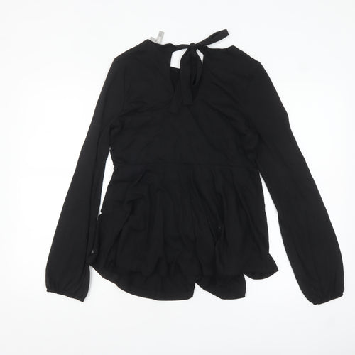 ASOS Women's Black Long Sleeve Tunic Blouse Size 8