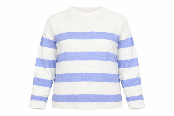 F&F Women’s Blue Striped Crew Neck Knit Jumper Size S