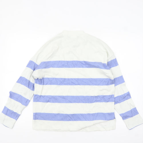 F&F Women’s Blue Striped Crew Neck Knit Jumper Size S