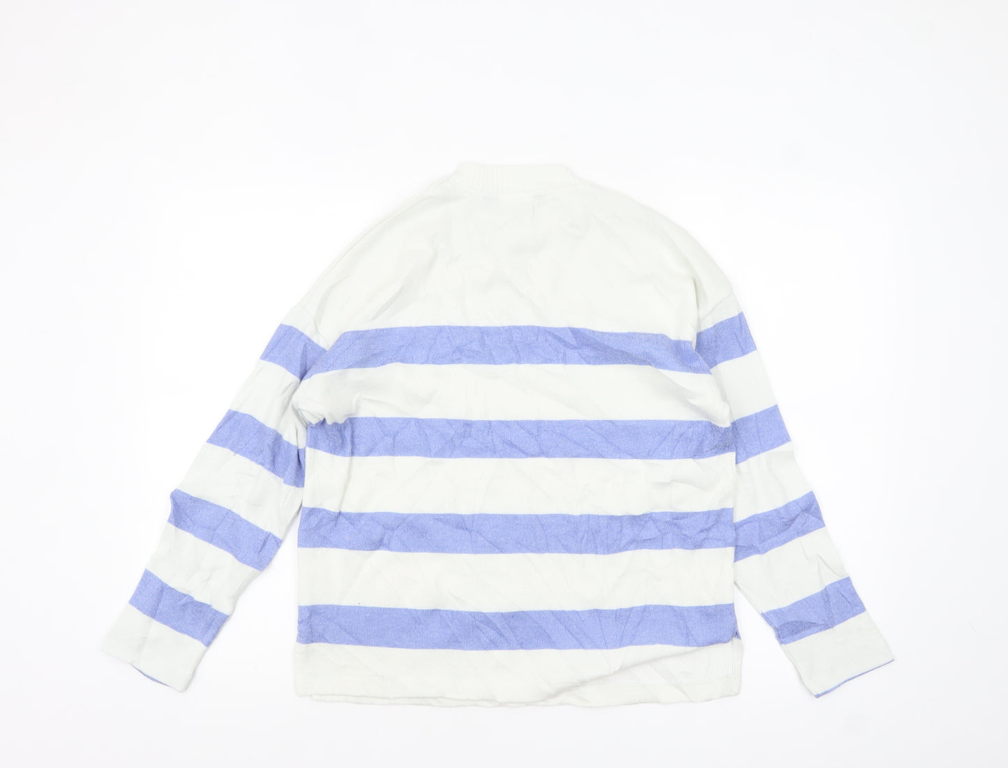 F&F Women’s Blue Striped Crew Neck Knit Jumper Size S