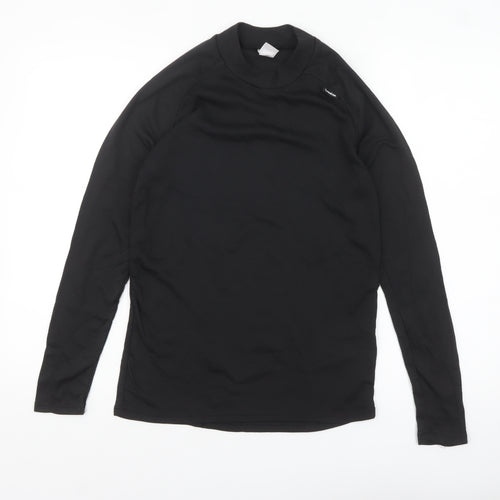 Decathlon Men Black M Long Sleeve Athletic Moisture Wicking Top