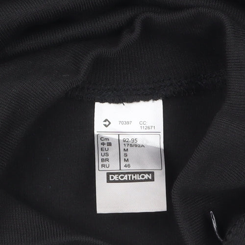Decathlon Men Black M Long Sleeve Athletic Moisture Wicking Top