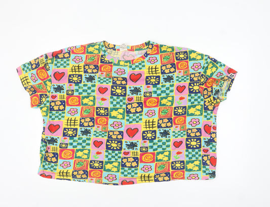 Yak Yak Women’s Multicoloured Retro Cotton T-Shirt L