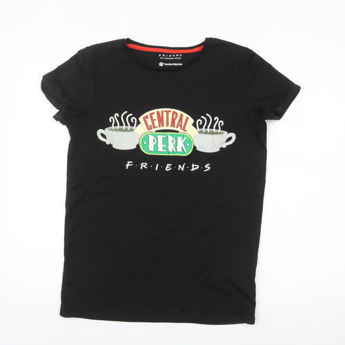 Character.com Girls Black Friends Central Perk Graphic T-Shirt 14-15 Years