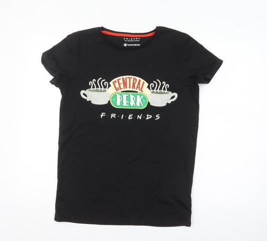 Character.com Girls Black Friends Central Perk Graphic T-Shirt 14-15 Years