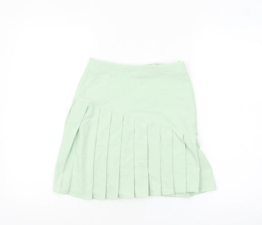 Collusion Women's Green Pleated Short Skirt Size 4