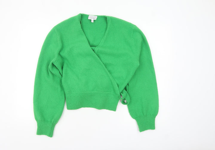 & Other Stories Women Green Wrap Knit Jumper Size 12 Long Sleeve