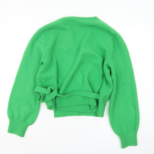 & Other Stories Women Green Wrap Knit Jumper Size 12 Long Sleeve