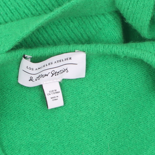 & Other Stories Women Green Wrap Knit Jumper Size 12 Long Sleeve