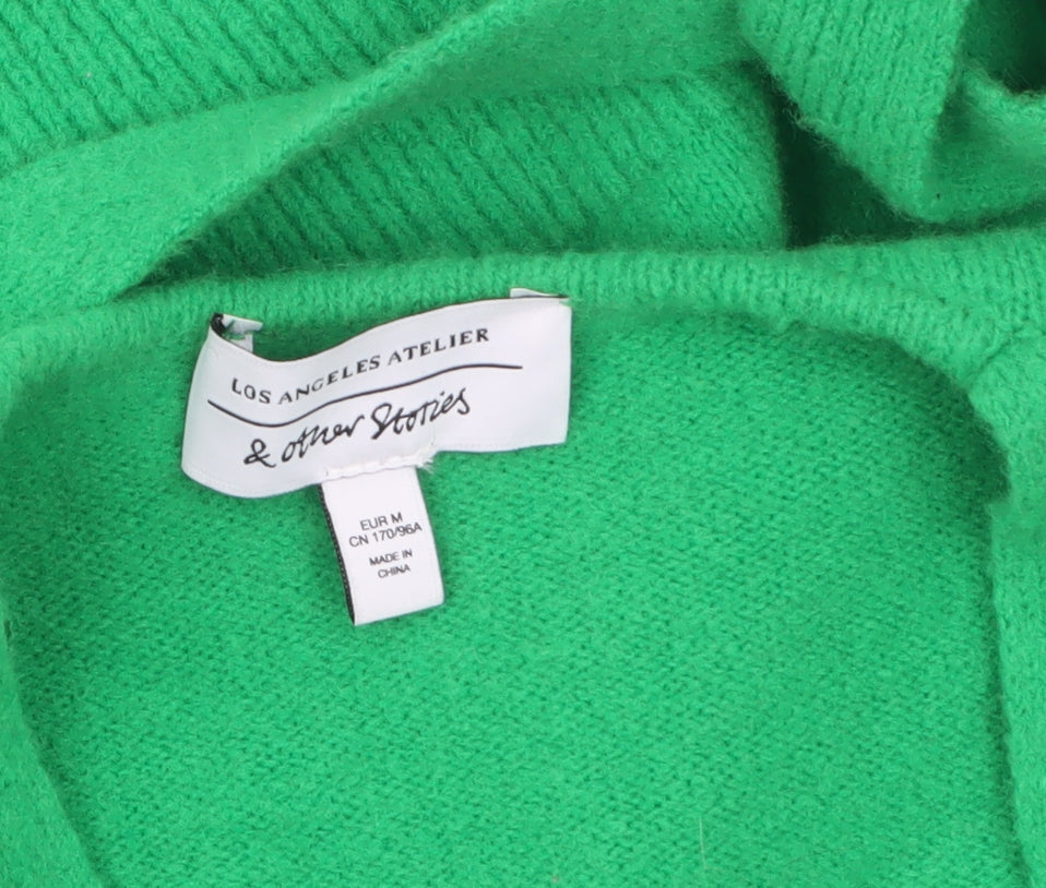 & Other Stories Women Green Wrap Knit Jumper Size 12 Long Sleeve