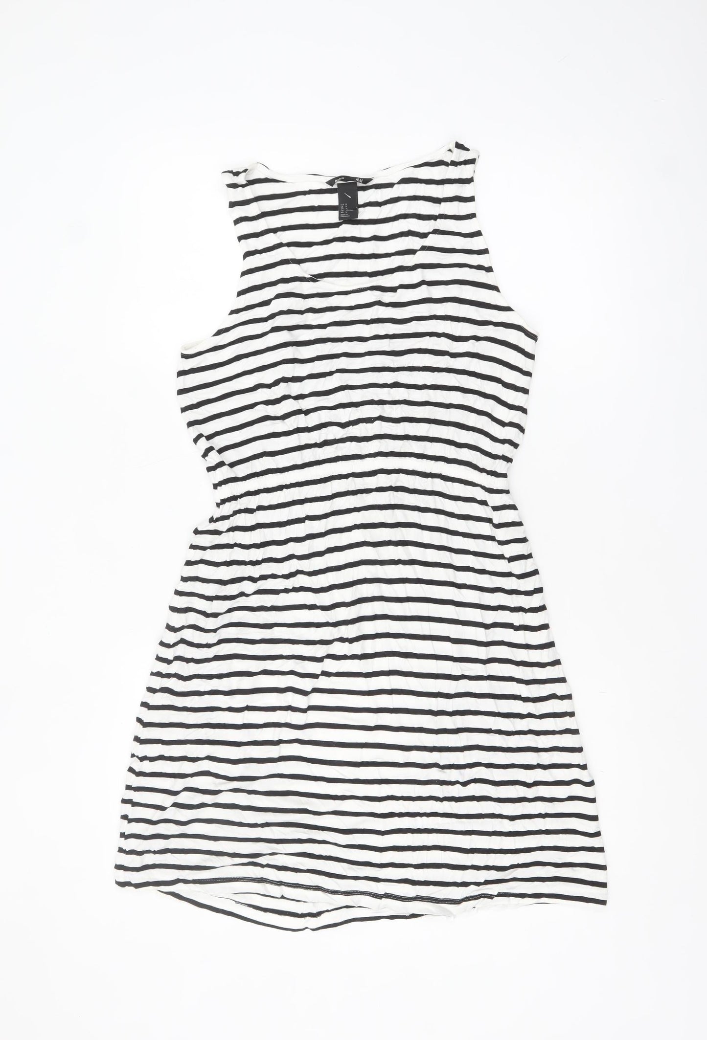 H&M Women’s Black White Striped Tank Dress Size 12