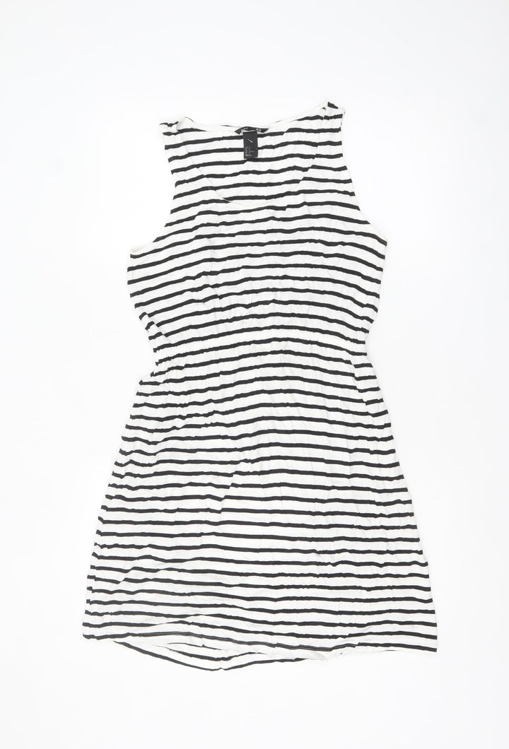 H&M Women’s Black White Striped Tank Dress Size 12